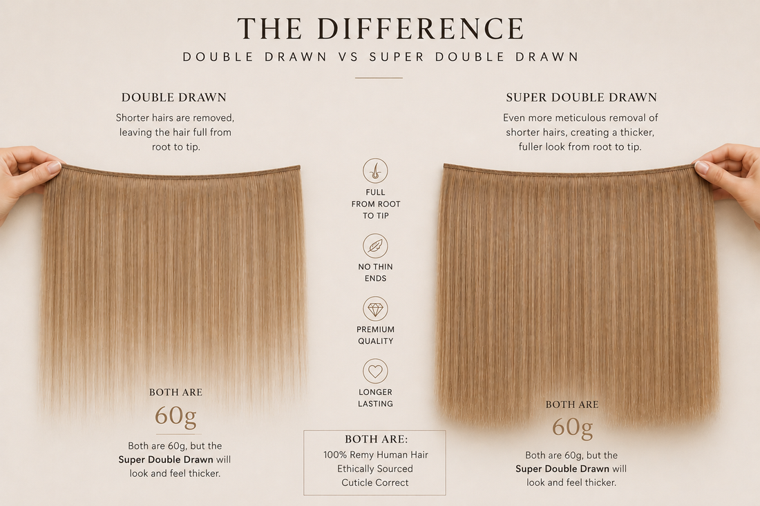 Double Drawn vs Super Double Drawn Hair Extensions: What’s the Difference?